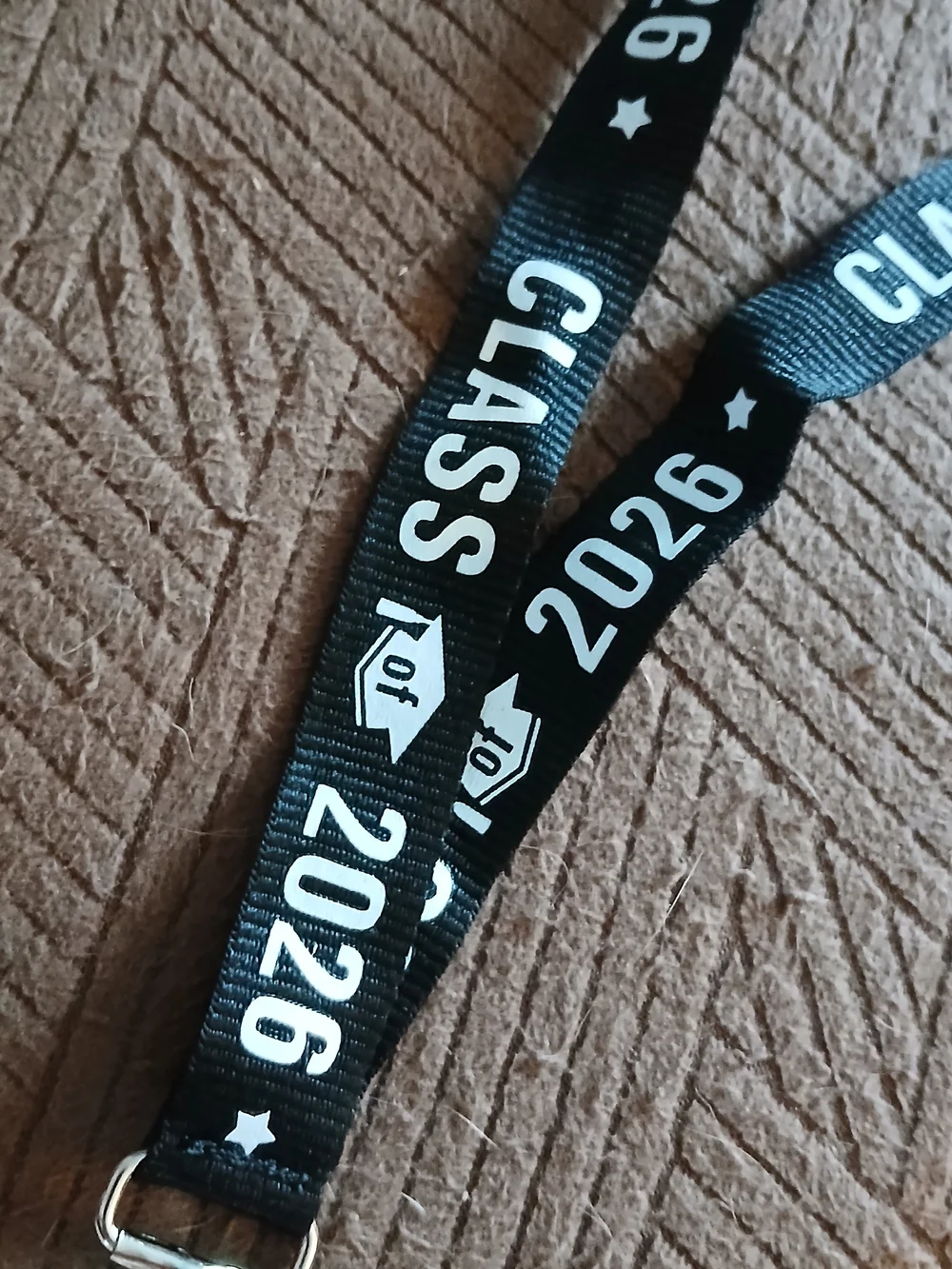 CLASS of 2026 Black & White Graduation Key Holder/ID Tag Lanyard - NWT